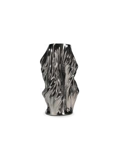Vase 22,5x22,5xH37cm satin silver Vea