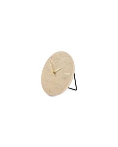 Tafelklok 20cm travertijn beige Zone