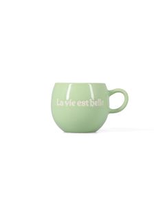Mug 42cl "La vie est belle" green Muggies